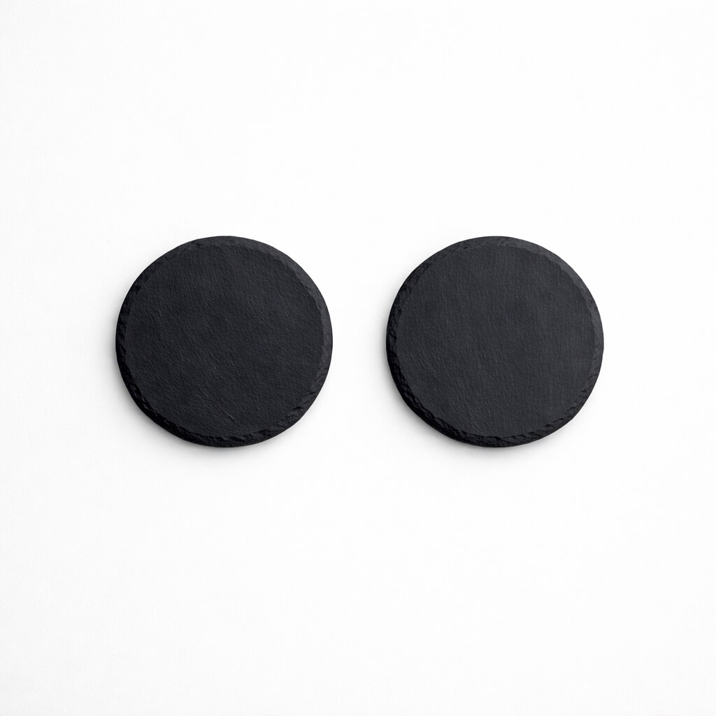 Zestaw 2 podstawek kamiennych okrągłych Luna Duo – elegancki i minimalistyczny komplet na prezent dla pary.